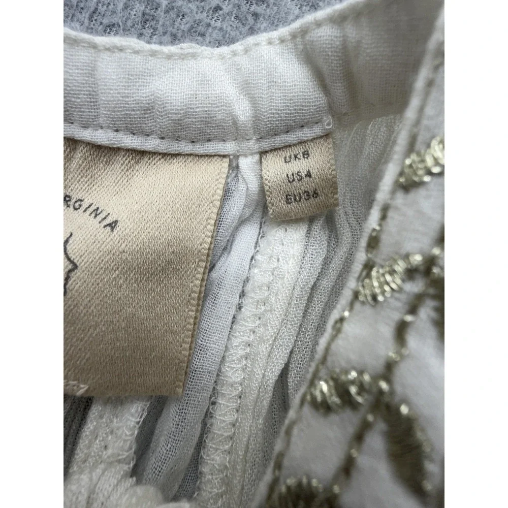 Vanessa Virginia Anthropologie Womens 4 White Boho Strappy Cami NWT - Picture 8 of 13